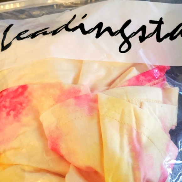 Leadingstar Yellow Tie-Dyed Long Sleeve Surplice Neckline Dress Size Large - Picture 7 of 9